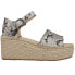 Фото #1 товара COCONUTS by Matisse Flirty Snake Print Espadrille Wedge Womens Black, Grey Casu