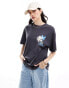 ONLY graffiti back print oversized t-shirt in washed grey