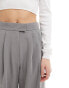 Фото #3 товара ASOS DESIGN tailored wide leg trouser with pleat detail in grey