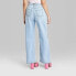 Фото #2 товара Women's High-Rise Wide Leg Baggy Jeans - Wild Fable Light Blue 14