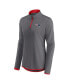 Women's Gray New England Patriots Corner Long Sleeve 1/4 Zip Top