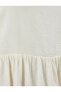 Фото #42 товара Keten Midi Elbise Kısa Balon Kollu Arkası Pencere Detaylı Astarlı