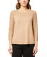 Фото #1 товара Women's Wave-Knit Scoop Neck 3/4-Sleeve Sweater