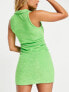 Фото #2 товара New Girl Order festival towelling sleeveless summer dress in green