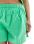 ASOS DESIGN Curve Kaye cotton beach boxer short in bright green