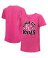 ფოტო #1 პროდუქტის Big Girls Pink Kansas City Royals Jersey Stars V-Neck T-shirt