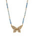 Фото #1 товара Acrylic Blue Bead Butterfly Necklace