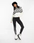 Фото #6 товара Threadbare Ski high neck printed jumper with fringing in monochrome