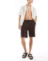 Фото #1 товара Jack & Jones loose fit linen short in brown