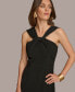 Donna Karan Women's Draped Twist-Neck Sleeveless Sheath Dress Черный, 16 - фото #7