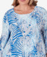 Plus Size Neptune Beach Seashell Embellished Top with Necklace