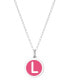 ფოტო #16 პროდუქტის Mini Initial Pendant Necklace in Sterling Silver and Hot Pink Enamel, 16" + 2" Extender