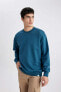 Oversize Fit Bisiklet Yaka Basic Sweatshirt T5139az24sp