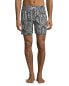 Slate & Stone 147397 Men's Medallion-Print Swim Shorts Black, White Sz. X-Large