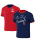 Фото #1 товара Men's Darius Rucker Collection by Red, Navy Distressed St. Louis Cardinals Two-Way Ringer Reversible T-shirt
