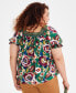 ფოტო #4 პროდუქტის Plus Size Crochet-Trimmed Top, Created for Macy's