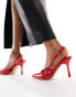 Public Desire smoosh front strap heeled shoes in red