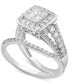 ფოტო #1 პროდუქტის Diamond Princess Halo Bridal Set (1-1/2 ct. t.w.) in 14k White Gold