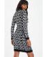 Women's Geometric Button Neckline Sweater Dress