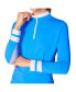 Фото #3 товара Women's COLOR BLOCK QUARTER ZIP TOP CARIBBEAN TURQ. XSmall