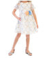 ფოტო #1 პროდუქტის Little Girls 3D Floral Embroidered Social Dress