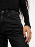 ASOS DESIGN Petite mid rise straight jean in washed black