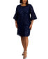 ფოტო #1 პროდუქტის Plus Size Sequined Lace Sheath Dress