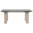 Фото #1 товара Tempered Glass Top Extendable Dining Table With Double Pedestal Base, Gray
