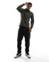 Only & Sons sweat longsleeve polo in khaki