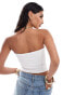 Фото #2 товара ASOS DESIGN rib fold over bandeau top in white