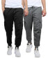 Men's Heavyweight Fleece-Lined Cargo Jogger Sweatpants, Pack of 2