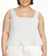 Free Assembly Tank Women's 2XL Snow White Ruffle Trim Square Neck Smocked Top