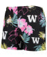 Men's Black Washington Huskies Neon Floral Swim Trunks
