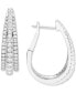 ფოტო #1 პროდუქტის Diamond Triple Row Oval Hoop Earrings (1 ct. t.w.) in 14k White Gold