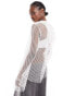 Weekday Unisex Net hoodie in off-white exclusive to ASOS Белый, S - EU 36-38 - фото #4