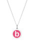 Фото #6 товара Auburn Jewelry mini Initial Pendant Necklace in Sterling Silver and Hot Pink Enamel, 16" + 2" Extender