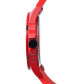 ფოტო #2 პროდუქტის Unisex Foxfire Red Silicone Band Watch 44mm