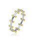 Фото #1 товара RA White Gold Plated and 14K Gold Plated Bead Band Ring