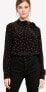 Topshop 241150 Womens Casual Long Sleeve Polka Dot Bow Blouse Black Size 12