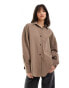 Фото #1 товара ASOS DESIGN premium oversized shirt in nylon blend fabric in camel