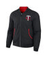 ფოტო #2 პროდუქტის Men's Darius Rucker Collection by Black, Red Minnesota Twins Reversible Full-Zip Bomber Jacket