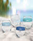 Coastal Blues Frame 15-Ounce Stemless Wine Glass Set of 4