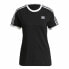 Women’s Short Sleeve T-Shirt Adidas 3 stripes Black