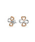 Фото #1 товара Ayllu Amulet Talisman Intertwine Symbol Heart Infinity Clover For Love Luck Unity Stud Earrings For Women Two Tone Rose Gold Plated Sterling Silver