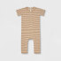 Q by Quincy Mae Romper Baby Ivory Ribbed Striped Short Sleeve Cotton Size 2-3Y