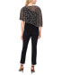 ფოტო #2 პროდუქტის Women's Beaded Chiffon Asymmetrical Short-Sleeve Blouse