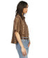 ფოტო #3 პროდუქტის Women's Snakeskin-Print Pleated-Back Shirt