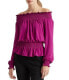 LAUREN Ralph Lauren Jersey Off-the-Shoulder Top Purple XS