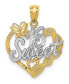 Фото #1 товара Sweet 16 Pendant in 14k Yellow Gold and Rhodium