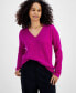 ფოტო #1 პროდუქტის Women's 100% Cashmere Ribbed V-Neck Sweater, Regular & Petites, Created for Macy's